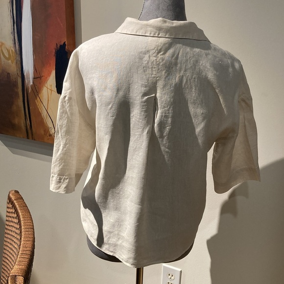H & M Short Sleeved Linen Shirt Size XS - Picture 6 of 8